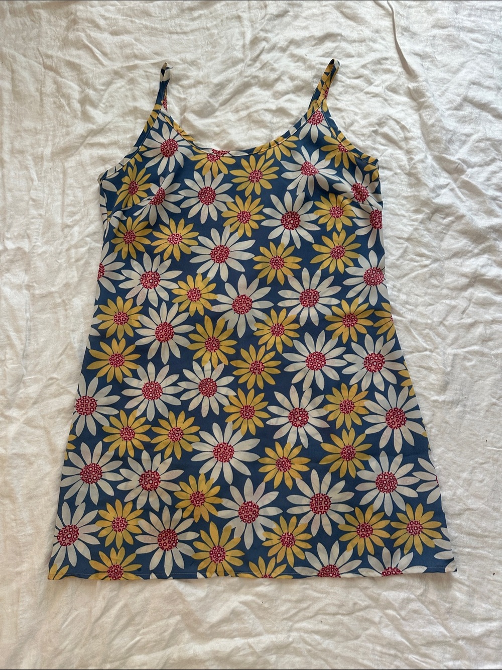 Women’s Navy Floral Slip Dress - Yellow & White Daisy Print
